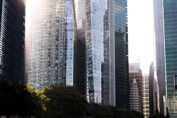 Singapore City Singapur Septiembre 2019 Vista Panorámica Baja Rascacielos Modernos —  Fotos de Stock