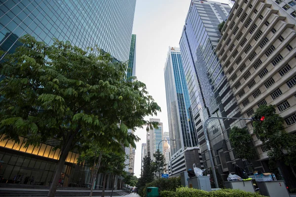 Singapore City Singapur Septiembre 2019 Vista Panorámica Baja Rascacielos Modernos —  Fotos de Stock