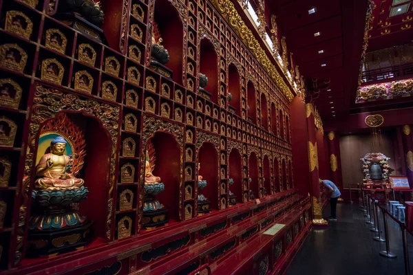 Сингапур Сингапур Апреля 2022 Скульптура Храме Реликвии Будды Китайском Квартале — стоковое фото