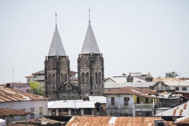 Zanzibar Şehri, Tanzanya - 24 Nisan 2022: Zanzibar City 'deki Taş Şehir' in mimarisi.