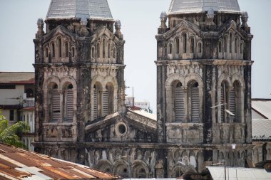 Zanzibar Şehri, Tanzanya - 24 Nisan 2022: Zanzibar City 'deki Taş Şehir' in mimarisi.