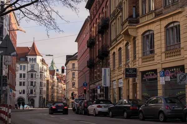 München Deutschland Dezember 2021 Straßenansicht Der Münchner Innenstadt Wintertag — Stockfoto
