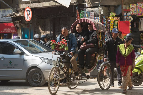 Kathmandu Nepal April 2019 Cycle Rickshaw Streets Kathmandu Terai Region — 스톡 사진