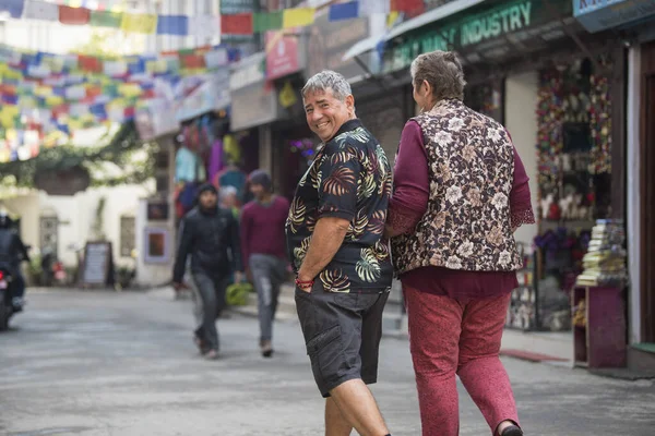 Kathmandu Nepal April 2019 Touristen Erkunden Die Straßen Zentrum Von — Stockfoto