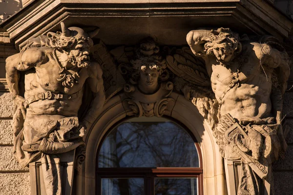 Munich Germany April 2022 Details Stone Ornaments Facades Baroque Buildings — стоковое фото