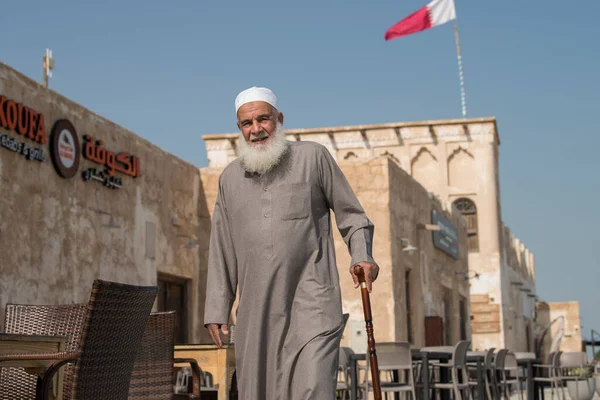 Doha Qatar Fevereiro 2020 Novo Souk Wakrah Passeio Marítimo Com — Fotografia de Stock