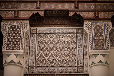 Marrakesh, Morocco - May 01,2022: The architecture of the old Medina district of Marrakech.
