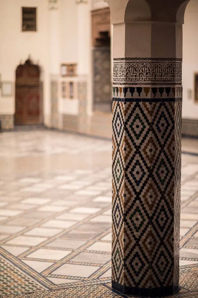 Marrakesh, Morocco - May 01,2022: The architecture of the old Medina district of Marrakech.