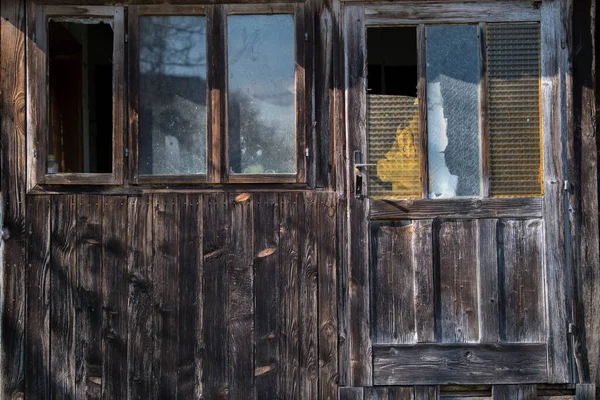 Croatia May 2022 Rustic Style Aged Window Rural Home Wall — Stockfoto