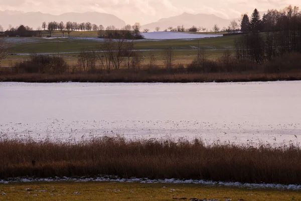 Озил Германия Марта 2022 Года Озеро Оглбургер Зимой Пункт Назначения — стоковое фото