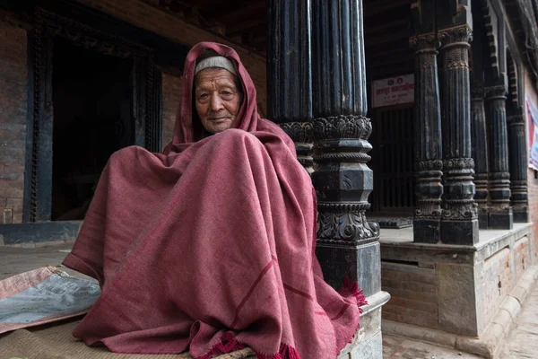 Katmandu Nepal Nisan 2019 Patan Durbar Meydanı Nda Yaşlı Nepallilerin — Stok fotoğraf