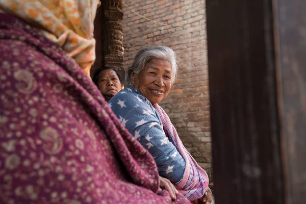 Kathmandu Nepale Aprile 2019 Ritratto Del Nepalese Più Anziano Piazza — Foto Stock