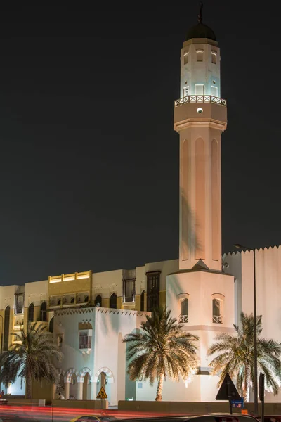 Doha Qatar April 2022 Нічні Види Традиційної Арабської Мечеті Архітектури — стокове фото