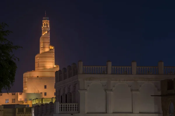 Doha Katar Kwietnia 2022 Nocne Widoki Tradycyjny Arabski Meczet Architektury — Zdjęcie stockowe