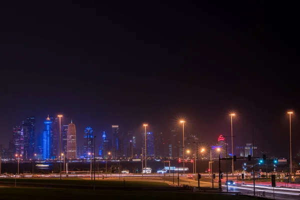 Doha Katar Április 2022 Kilátás Forgalomra Kilátásra Dohában — Stock Fotó