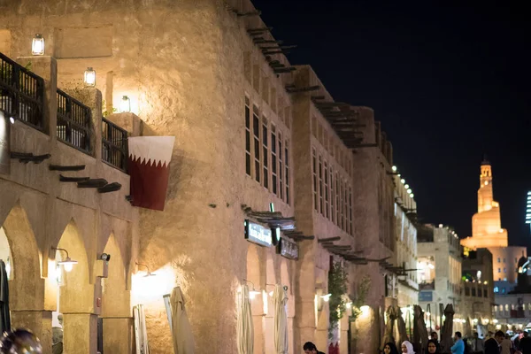Doha Qatar Mei 2022 Traditioneel Arabisch Gebouw Gebouwd Van Hout — Stockfoto