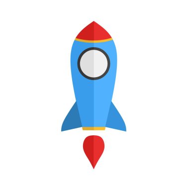 mavi roket vektörü basit resimleme
