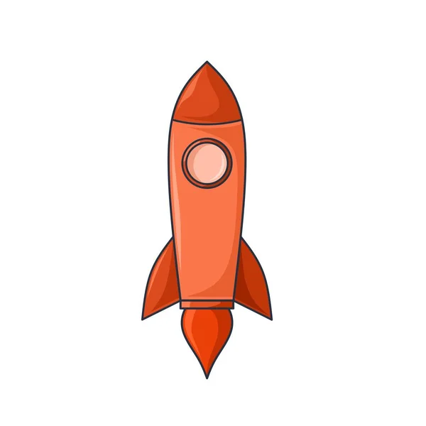 Simple Orange Rocket Vector Illustration — Stock Vector