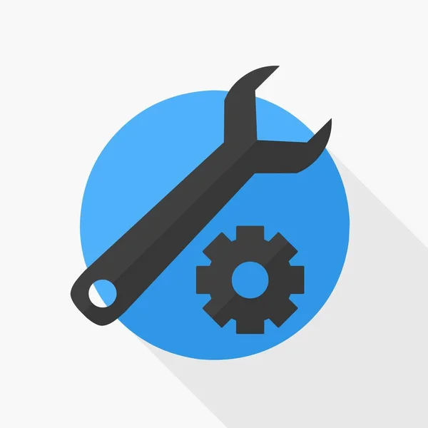 Wrench Gear Flat Vector Logo Suitable Mechanic Logos Renovation Businesses — 스톡 벡터