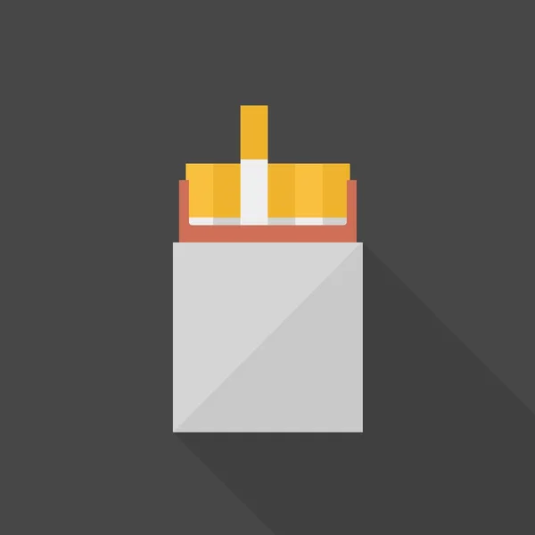Paquet Cigarettes Vecteur Plat Icône Illustration — Image vectorielle