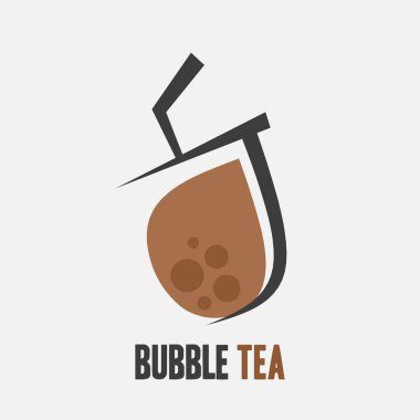 dükkan kimliği veya menü tasarımı için yassı minimalist balonlu çay vektör logosu
