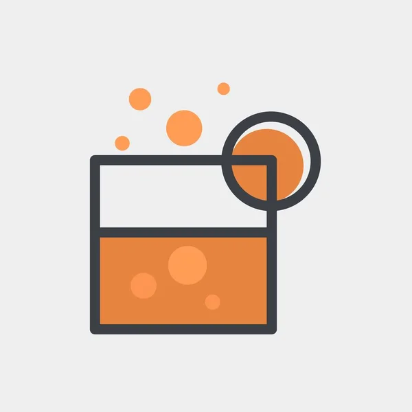 Orange Drink Flat Icon Elements Beverage Shop Identity Menu Design — Wektor stockowy