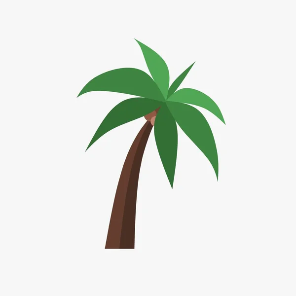 Flat Vector Illustration Coconut Tree Elements Summer Beach Atmosphere — Stock Vector