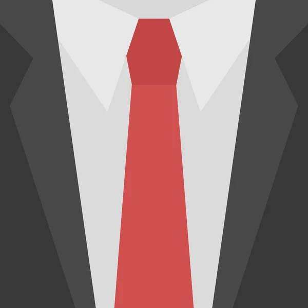 Abito Nero Sfondo Con Camicia Bianca Cravatta Rossa — Vettoriale Stock