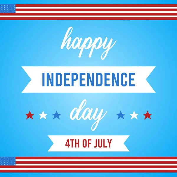 7月4日庆祝美国独立日的简单海报 — 图库矢量图片