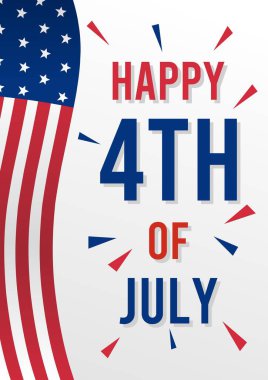 Amerika 'nın bağımsızlık gününü kutlamak ve anmak için 4 Temmuz posteri