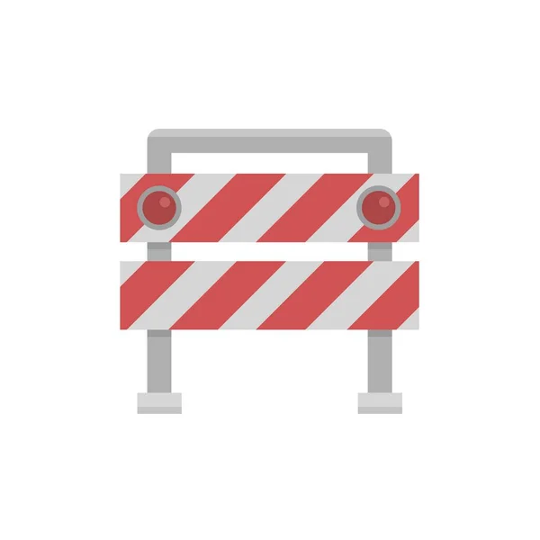 Barrier Flat Icon Illustration Red Lines Construction Road Repair Barrier — Image vectorielle