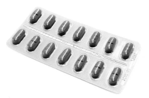 Uma Folha Medicamentos Vitaminas Preto Branco — Fotografia de Stock