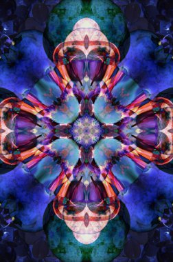 Portre yöneliminde soyut çok renkli duvar kağıdı