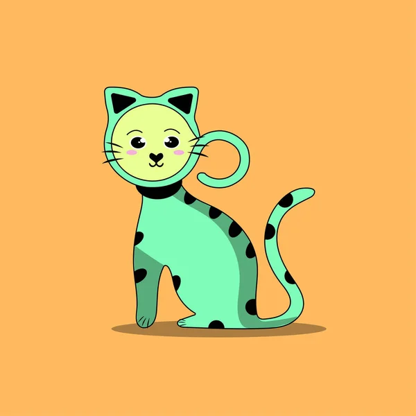 Icono Gato Carácter Ilustración Vectorial Lindo Gatito Gato Vector Ilustración — Vector de stock