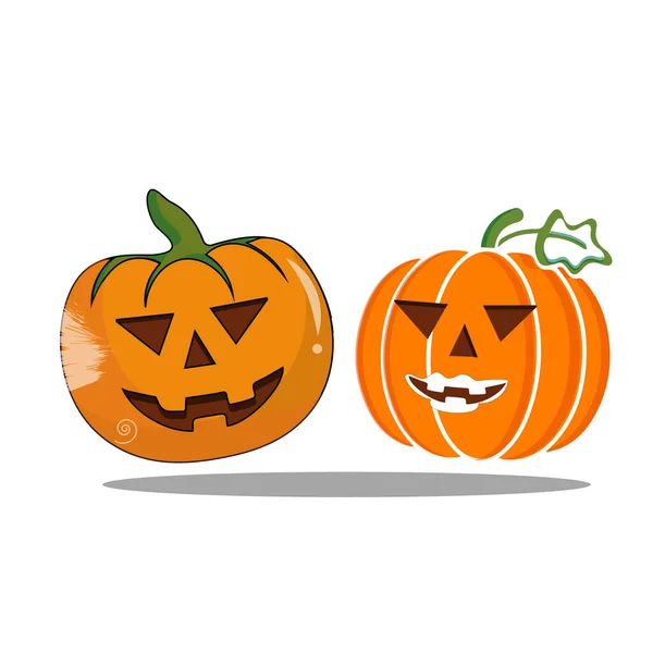 Pumpkin halloween cartoon. Pumpkin on white background. The main symbol of the Happy Halloween holiday. Orange pumpkin with smile for your design for the holiday Halloween. Vector illustration.