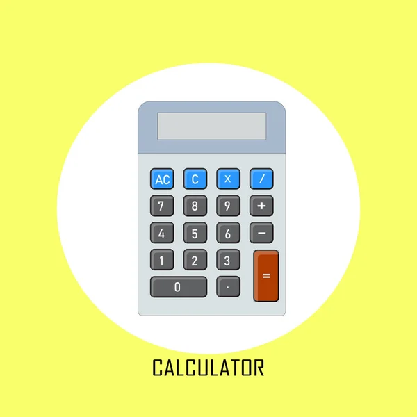 Základní Kalkulačka Sadou Číslic Izolovaných Bílém Plochý Eps Vektorová Ilustrace — Stockový vektor