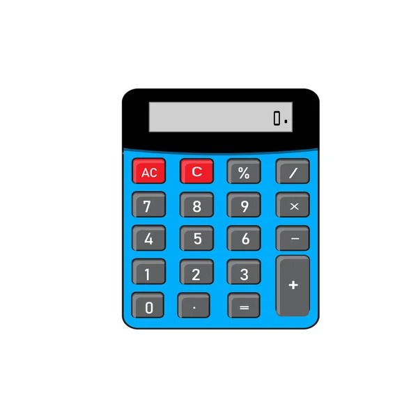 Calculadora Básica Com Conjunto Dígitos Isolados Branco Design Plano Eps — Vetor de Stock