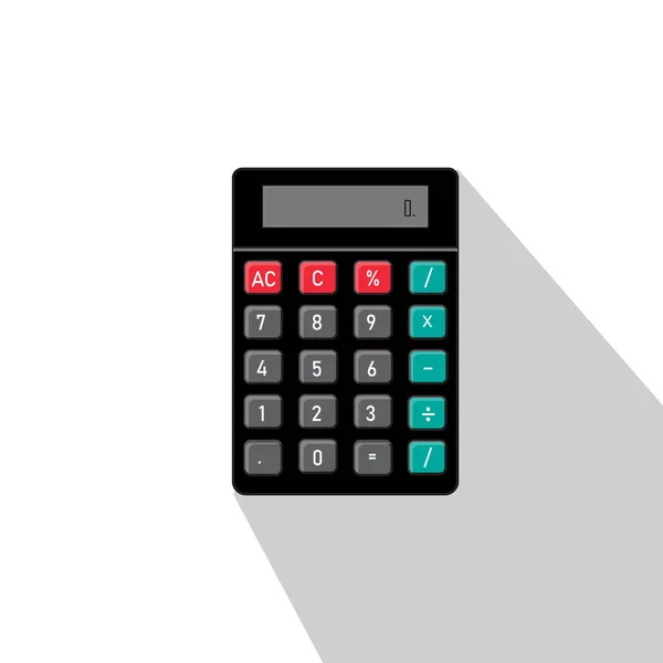 Calculatrice Base Avec Ensemble Chiffres Isolés Sur Blanc Design Plat — Image vectorielle