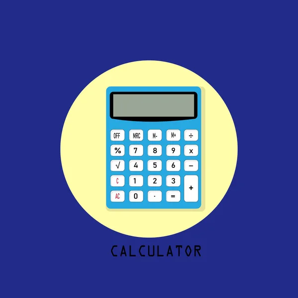 Calculatrice Base Avec Ensemble Chiffres Isolés Sur Blanc Design Plat — Image vectorielle