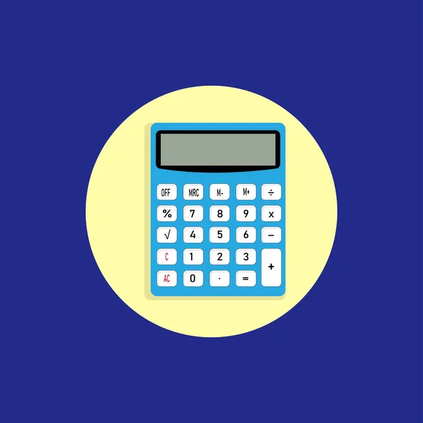 Calculatrice Base Avec Ensemble Chiffres Isolés Sur Blanc Design Plat — Image vectorielle