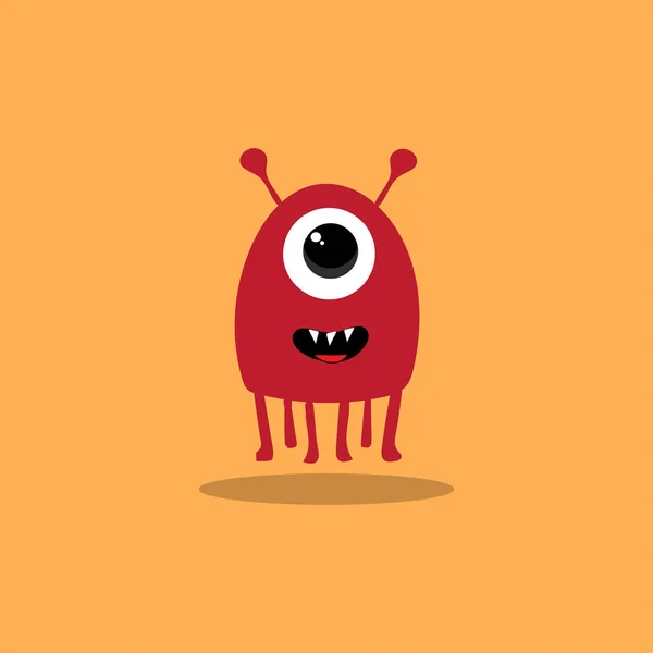 Cute Cartoon Monsters Character Monsters Flat Style Vector Vector Illustration — Stock Vector