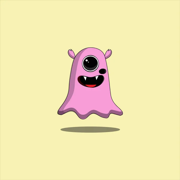 Schattig Stripmonster Karakter Monsters Platte Stijl Vector Vectorillustratie — Stockvector