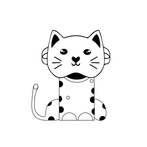 Vektor Illustration Charakter Design Umriss Der Katze Zeichnen Sie Doodle — Stockvektor