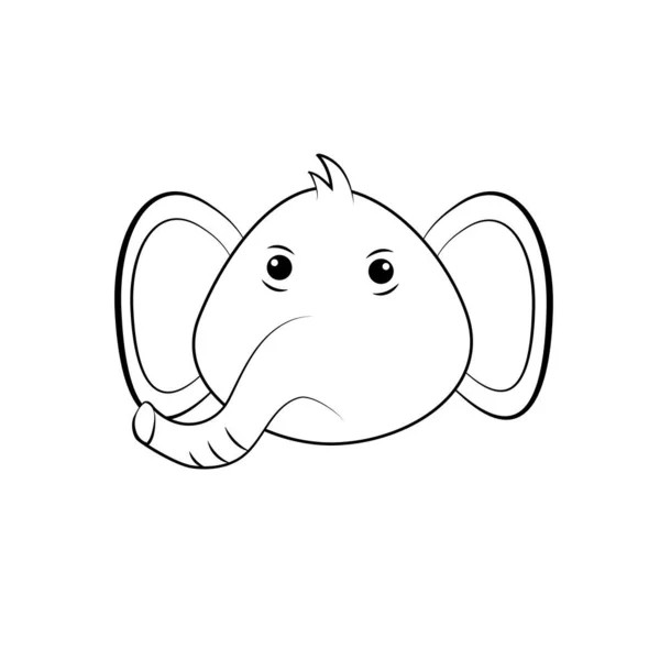 Illustration Icône Vectorielle Assise Éléphant Mignon Mascotte Éléphant Personnage Bande — Image vectorielle