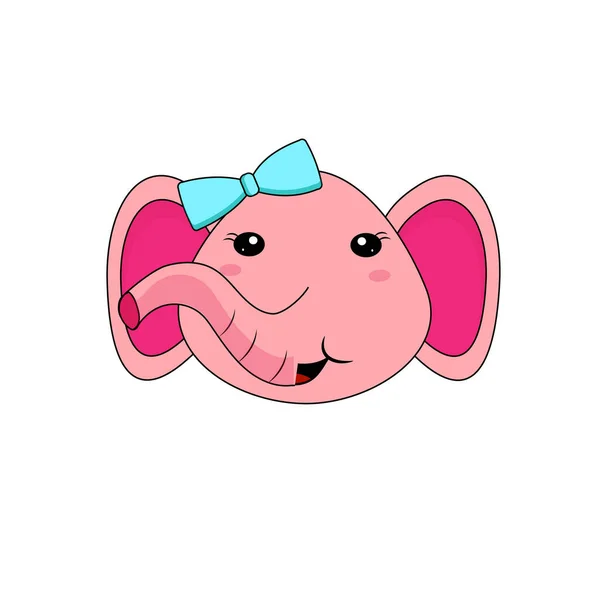 내용은 코끼리앉는 Cute Elephant Sticking Vector Icon Illustration 코끼리 마스코트 — 스톡 벡터