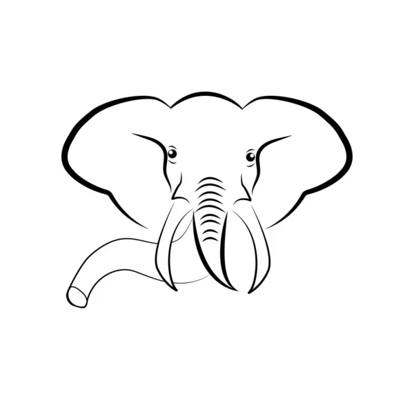 Immagine Vettoriale Una Testa Elefante Illustrazione Elefante Mascotte Vettoriale Arte — Vettoriale Stock