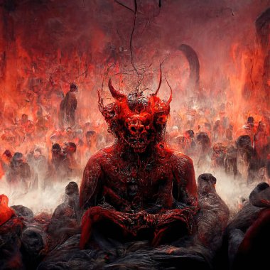 Portrait of devil, Illustration, drawing, digital art style, 3d Illustration