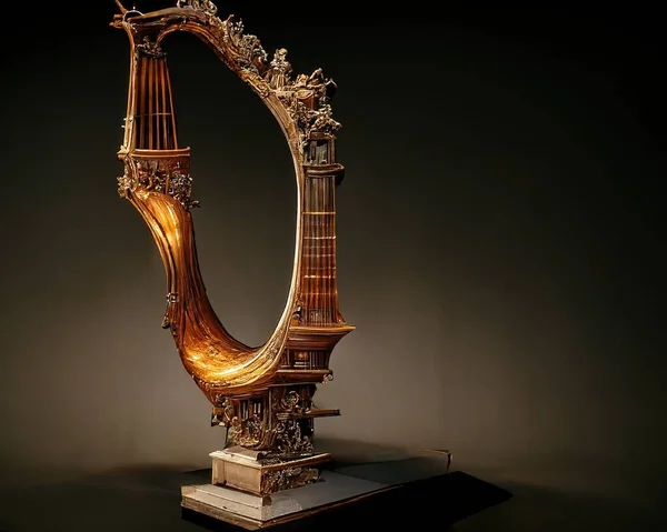 Picture of baroque harp statue, 3d illustration, 3d render