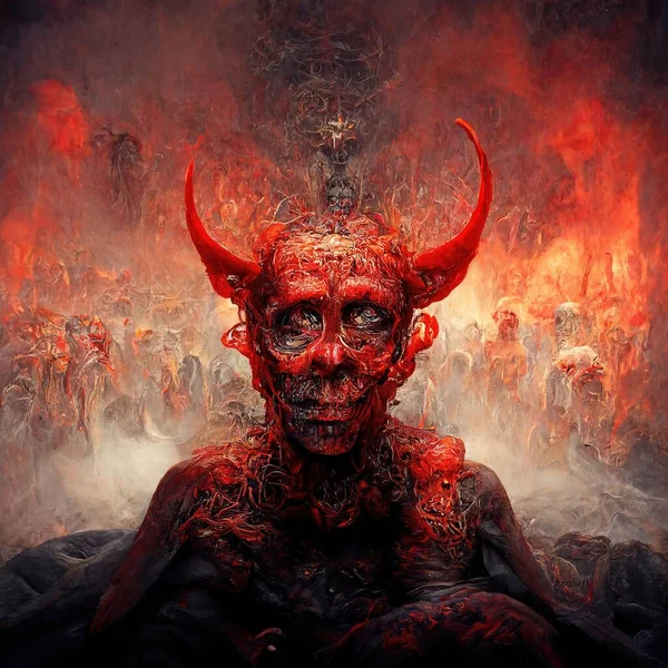 Portrait of devil, Illustration, drawing, digital art style, 3d Illustration