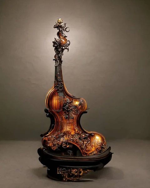 Picture Baroque Violin Statue Intricate Details Illustration — Stock Photo, Image